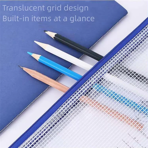 Örgü fermuar ile su geçirmez PVC belge çanta A3A4A5A6B4 A5/A6 fatura organize plastik belge çanta ev/ofis PP malzeme - Product Image 5