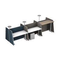 Bureau moderne à pied avec pied réglable, partition, en forme de cube, pour centres d'appels