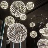 Lustre boule étoile postmoderne créatif pour hôtels de luxe