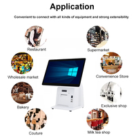 Système de point de vente tout-en-un avec écran tactile 15,6 pouces, processeur I5 4210U, 8 Go de RAM, 128 Go de stockage, Wi-Fi 6 et Bluetooth 5.2 pour les caisses des magasins