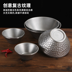 304 Stainless Steel Salad Bowl Thick Hammered V Shaped Bowl For Party Dessert Ice Noodle - Product Image 5