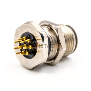 Zócalo de montaje en panel macho M12 8 Pos a código soldadura de PCB recta sin blindaje - Product Image 2