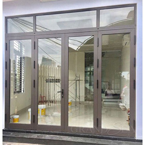 Portes françaises en aluminium de haute qualité Double porte battante Cadre en aluminium personnalisé Porte en verre pour balcon Villa - Product Image 6