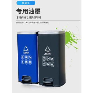 Poubelle en acier inoxydable Youpinhui 5L à double compartiment, à pédale, anti-traces de doigts, pour le recyclage en intérieur - Product Image 3