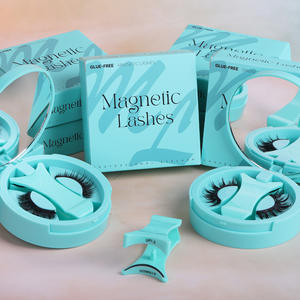 Kit de <span class=keywords><strong>faux</strong></span> <span class=keywords><strong>cils</strong></span> magnétiques vert menthe, semi-artisanaux, tige rigide naturelle, bande complète, sans colle, application rapide, légers, pour le voyage - Product Image 5