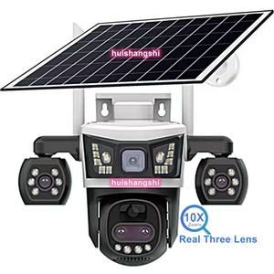 10X Zoom Three Lens PTZ 4G Sim Card Camera Outdoor 8K UHD Three Screen IP WiFi <b>Security</b> Solar Surveillance Wireless CCTV Cameras - Product Image 1