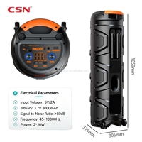 CSN-XH8458 Enceinte trolley 4x8 pouces en gros d'usine, longue autonomie de batterie, lumière LED RGB, pour fêtes en extérieur, karaoké, TWS, OEM ODM