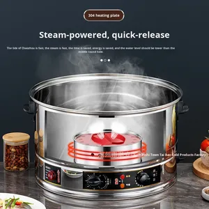 Vaporiera Elettrica Commerciale Grande Capacità in Acciaio Inox 201 Dimensioni Regolabili Pentola Elettrica da Cucina Riduzione del Rumore Facile da Pulire - Product Image 5