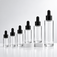 Flacon compte-gouttes en verre transparent personnalisé de 15 ml, 30 ml, 60 ml, 120 ml (1 oz, 2 oz, 4 oz) pour huiles essentielles et collyres avec impression sérigraphique