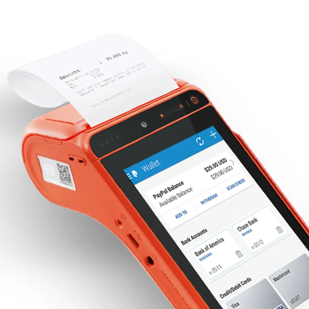 i9100 Handheld eftpos machine Android Mobile POS terminal with Fingerprint Scanner