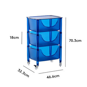 Carrito de Almacenamiento Acrílico Portátil con Ruedas, 3 Niveles, Rectangular, Transparente, para Organizar la Sala de Estar y Almacenar Alimentos - Product Image 5