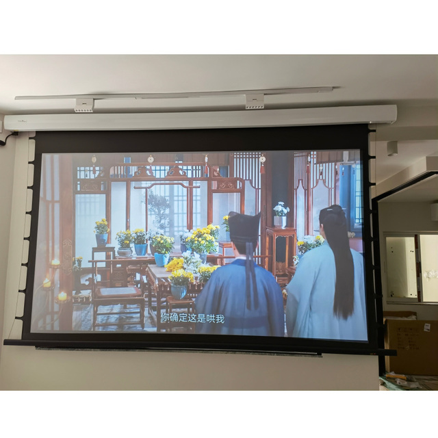PerfecTisan 120 Inch Ambient Light Rejecting Projection Screen 160 Viewing Area Motorized Electric Projection Screen 4K