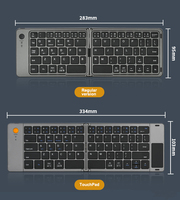 Clavier portable multi-appareils ultra-fin pliable rechargeable sans fil avec mini pavé tactile BT pour téléphone tablette ordinateur portable Android Windows