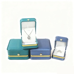 Custom Logo High Quality Square Simple <b>Leather</b> Suede Insert Boxes Ring Necklace <b>Bracelet</b> Gift Packaging Plastic Jewelry Box - Product Image 5