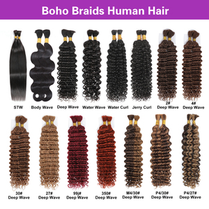 Cheveux humains vierges bruts en vrac sans trame pour tresses bohèmes, extensions de cheveux humains ondulés profonds pour tresses bohèmes - Product Image 3