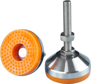 Tzhif Thương Hiệu Thấp Moq Có Thể Điều Chỉnh Vít Nhiệm Vụ Nặng Nề San Lấp Mặt Bàn Chân M10 Kẽm Mạ Carbon Thép Cao Su TPU Pad Cơ Sở Dia 40Mm Kim Loại - Product Image 1