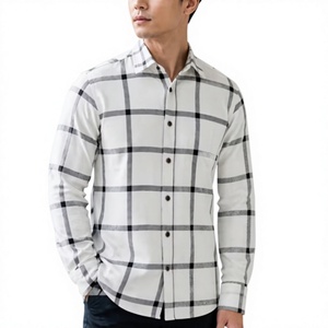 Chemise en flanelle à carreaux pour homme OEM, manches longues, boutonnée, décontractée, avec poche poitrine, douce, chaude, brossée, pour l'automne et l'hiver - Product Image 1