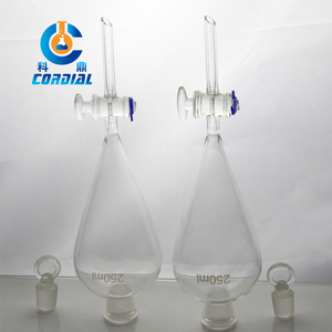 1543 CORDIAL Pabrik Langsung Harga Kualitas Tinggi Lab Glassware Bentuk Pir Kaca Corong Pemisah - Product Image 4