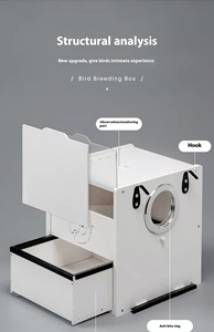 Acrylic PVC Transparent Bird Breeding <strong>Box</strong> Insulated Nesting <strong>Box</strong> with Slide-Out Drawer Observation Incubation Cage for Birds - Product Image 5