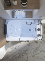 Baignoire autoportante en acrylique avec douche d'angle et ouverture de porte à remous Baignoire portable pour salle de bain