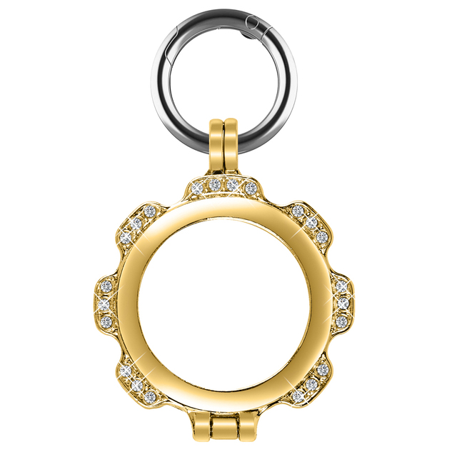 2024 women love metal ring hook Golden diamond metal backpack dog cat collar tracker case holder for apple airtag