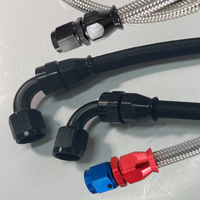 FS Custom #6 #8 #10 #12 #16 1/2 "3/8" 5/8 "3/4'' 1 ''E85 PTFE Kits de tuyaux de conduite de carburant noir avec raccord en PTFE à 90 degrés