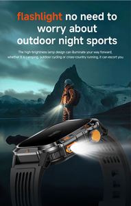 HT36 GPS Smart Watch LED Flashlight 2.01 Inch Square Silicone Relojes Inteligentes for Sport Outdoor BT Call Heart Rate Blood - Product Image 6