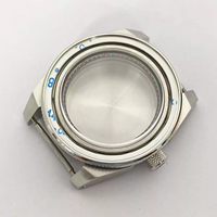 Accessoires pour boîtier de montre 43 mm, acier inoxydable 316L, lunette en aluminium, verre saphir, intérieur noir et rouge, étanche, mouvement NH35 NH36