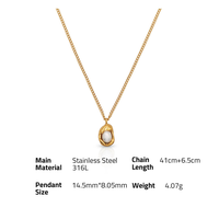 Collier tendance en or 18 carats plaqué or avec pendentif cœur en perle et breloque coquillage pour femme - Vente en gros