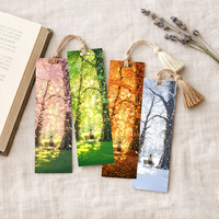 Juego de Marcadores de Libros con Diseño de Árbol de las Cuatro Estaciones, Marcadores Estéticos con Escenas de Primavera, Verano, Otoño e Invierno, Marcador de Lectura Inspirador
