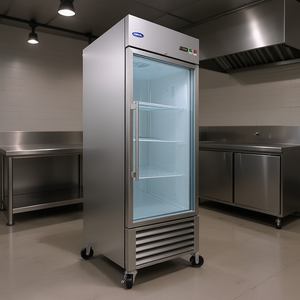 Réfrigérateur commercial Orikoool 27 pouces, 23 pieds cubes, en acier inoxydable, avec porte vitrée battante, pour cuisine et présentation de marchandises - Product Image 2