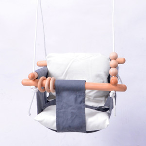 Columpio para bebé, columpio para interior y exterior para niño pequeño, columpio colgante de árbol exterior gris y blanco para bebé - Product Image 3