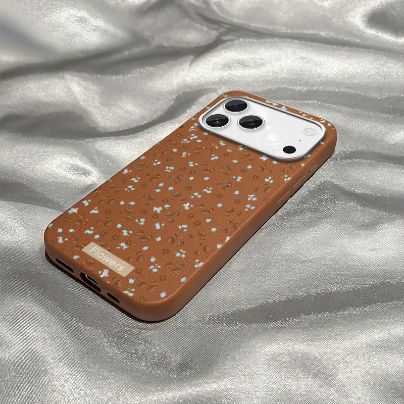 Floral Polka Dot [Orange Plain TPU Case]