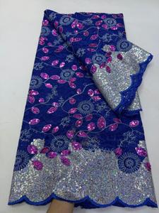 Tissu en dentelle française de haute qualité, maille brodée de sequins, pour robe de mariée, dentelle transparente, robe Ghana, tenue de soirée pour <span class=keywords><strong>femme</strong></span> - Product Image 2