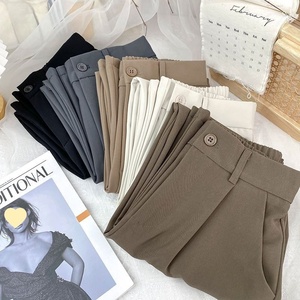 <span class=keywords><strong>Pantaloni</strong></span> Harem da Donna Vestibilità Ampia, Vita Alta Elastica, Stile Vintage, in Poliestere/Cotone, Lunghezza Intera, <span class=keywords><strong>con</strong></span> Pieghe Frontali, Casual - Product Image 3