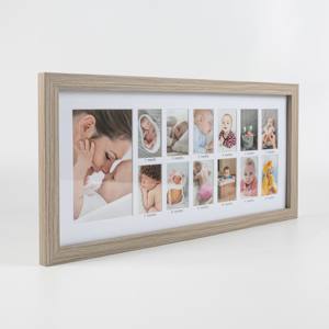 Recuerdo de crecimiento de bebé, primer año, nuevo, montaje en pared, 13 orificios, marcos de fotos con Collage de madera - Product Image 2