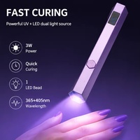 Lampe à ongles portable mini format stylo 230mAh, lampe UV pour séchage rapide du vernis gel avec support magnétique