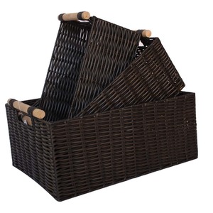 Cesta de almacenamiento rectangular moderna Resina de plástico PP para organizar - Product Image 3