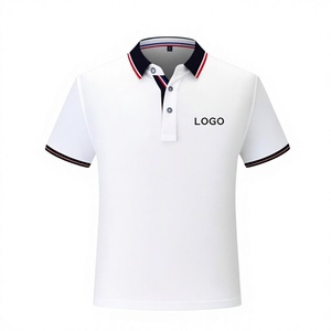 เสื้อเชิ้ตผู้ชายสีขาว คอวี แขนสั้น ผ้าฝ้าย 100% ปกและปลายแขนเสื้อสีแดง พิมพ์ลายสกรีน ผ้าถัก ยับยาก สวมใส่สบาย - Product Image 5