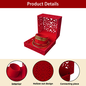 Sang Trọng Thanh Lịch Cổ Đồ Trang Sức Cổ Điển Lưu Trữ Hoa Hồng Đỏ Trái Tim Nhung Vải Quà Tặng Hộp Đồ Trang Sức Cho Phụ Nữ - Product Image 3