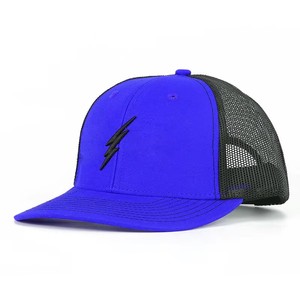Wholesale High Quality Lightning Embroidery Snapback Trucker Hats Women Men 6 Panel Mesh Back Trucker Hat - Product Image 3