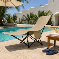 Chaise de camping pliante inclinable portable en tissu Oxford avec pieds de support en acier carbone, chaise de jardin pour la pêche et la plage