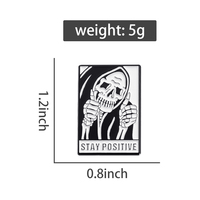 Pin de esmalte 'Stay Positive' con diseño divertido de Grim Reaper, broche, insignia de solapa, estilo gótico, para mochila, regalo, venta al por mayor