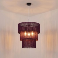 Lustre à pampilles à 3 niveaux, style bohème, pour salon, chambre, restaurant, décoration intérieure