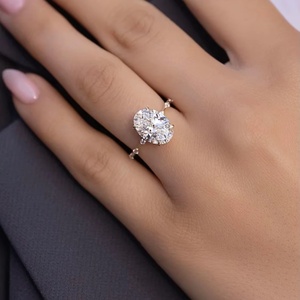 Custom 10K 14K 18K White Yellow Gold Lab <b>Diamond</b> <b>Ring</b> 1ct 2ct IGI Certificate HPHT Oval Lab Grown <b>Diamond</b> <b>Ring</b> - Product Image 1