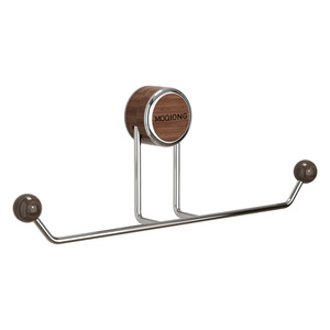 Moqiong Wall Mounted Stainless Steel Robe <b>Hook</b> Double Ball <b>Adhesive</b> Heavy Duty No Drilling Required Bathroom <b>Hook</b> - Product Image 1