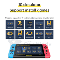 Powikiddy X70 Mini console de jeu portable HD 7 pouces avec Wi-Fi, batterie 3500 mAh et chargement Type-C pour jeux PS1/MD
