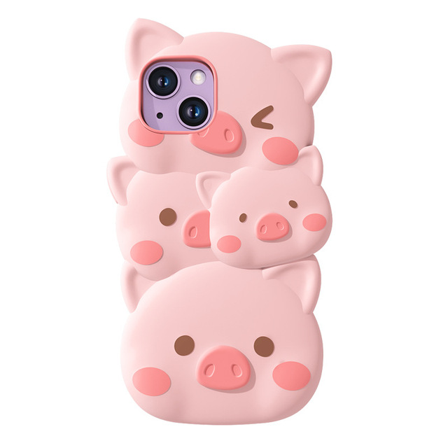 Hot Selling Cartoon 3D Piglet Soft Silicone Phone Case for iPhone 11 12 13 14 Pro Max