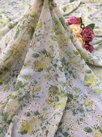 Sifon baru dicetak renda bordir Tulle kain cangkang gaya polos meninju Scindapsus desain untuk pernikahan dan anak perempuan