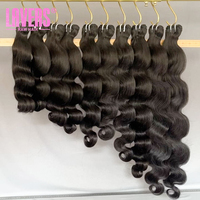 Cheveux vierges non traités de haute qualité 15A, alignés dans le sens de la cuticule, origine Vietnamienne et Cambodgienne, double épaisseur, ondulation naturelle, en paquet pour tissage